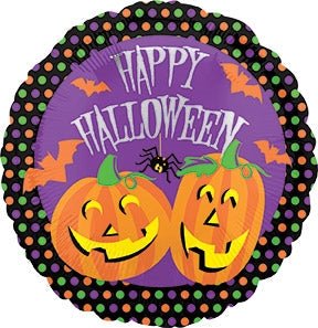 18" Happy Halloween Dots & Pumpkins - Premium Party Distribution