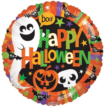 18" Happy Halloween - Ghost Pumpkin - Premium Party Distribution