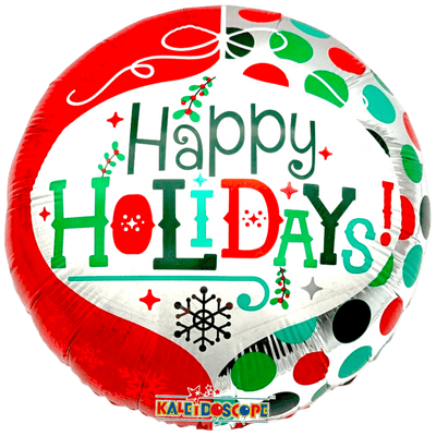 18" Happy Holidays - Dots - Premium Party Distribution