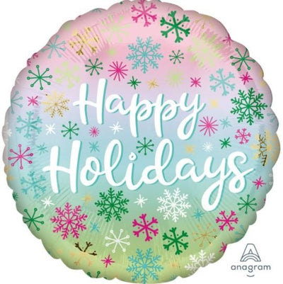 18" Happy Holidays Flakes Ombre (10ct) - Premium Party Distribution