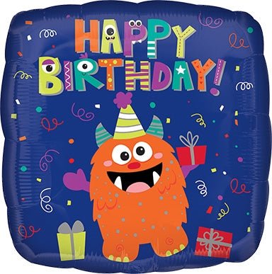 18" Happy Little Monster Birthday (25ct) - Premium Party Distribution