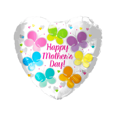 18" Happy Mother's Day Colorful Butterflies Balloon 50ct - Party America - Premium Party Distribution