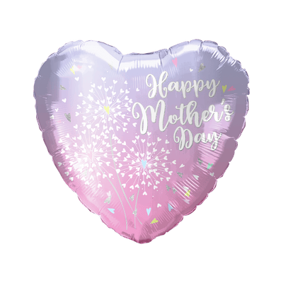 18" Happy Mother's Day Dandelions Heart Balloon 50ct - Party America - Premium Party Distribution