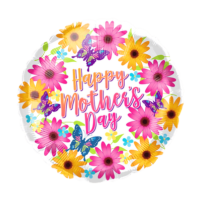 18" Happy Mother's Day Flowers Balloon 50ct - Party America - Premium Party Distribution