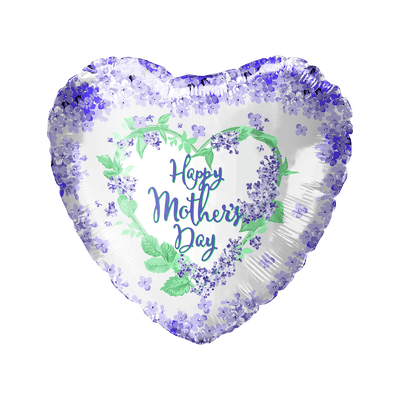 18” Happy Mother’s Day Lavender Flowers Balloons 50ct - Party America - Premium Party Distribution