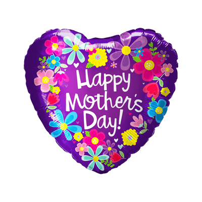 18" Happy Mother's Day Purple Balloon 50ct - Party America - Premium Party Distribution