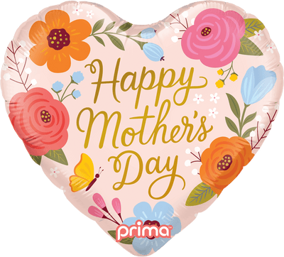18" Happy Mother's Day Trendy Flowers & Butterfly - Premium Party Distribution