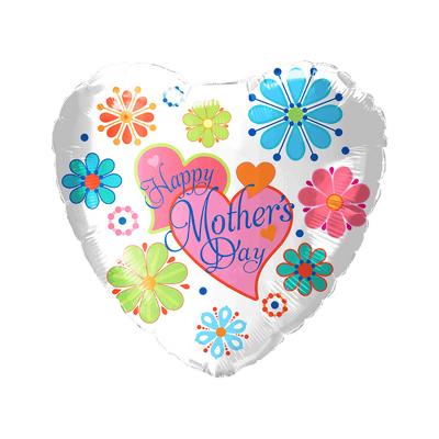 18" Happy Mother's Day Two Heart Balloon Pack of 50ct - Party America - Premium Party Distribution