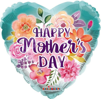 18" Happy Mother's Day Water Colored Flowers (100ct) - Premium Party Distribution