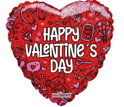 18" Happy Valentine's Day Doodles - Premium Party Distribution