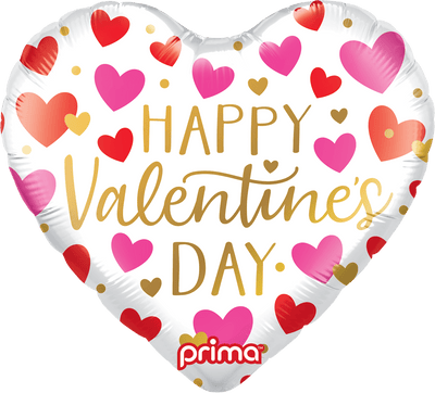 18" Happy Valentine's Day Red, Pink, & Gold Hearts - Premium Party Distribution
