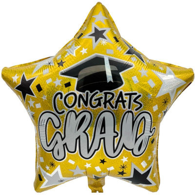 18" Holographic Graduation Gold Star (50ct) - Premium Party Distribution
