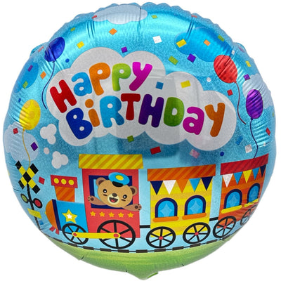18" Holographic Happy Birthday Train (20ct) - Premium Party Distribution