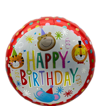 18" Holographic Safari Polka Dot Happy Birthday (20ct) - Premium Party Distribution