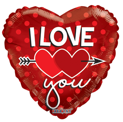 18" I Love You - Arrow Thru Hearts - Premium Party Distribution