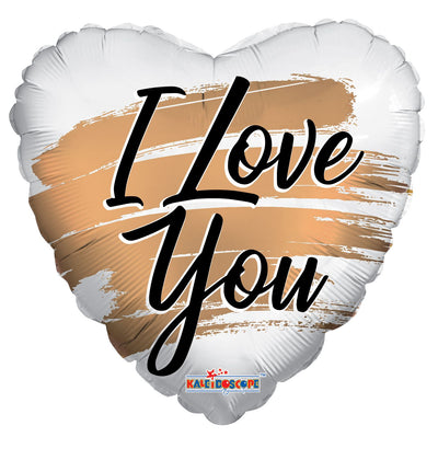 18" I Love You Gold Brush Stroke - Premium Party Distribution
