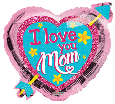 18" I Love You Mom Heart (100ct) - Premium Party Distribution