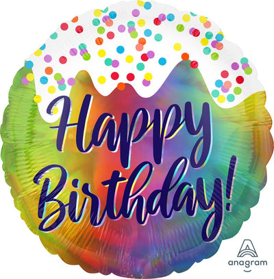 18" Iridescent Happy Birthday Frosted Confetti - Premium Party Distribution