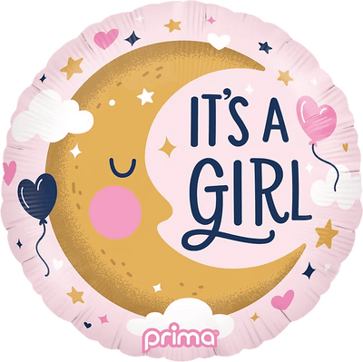 18" It’s a Girl Moon - Premium Party Distribution