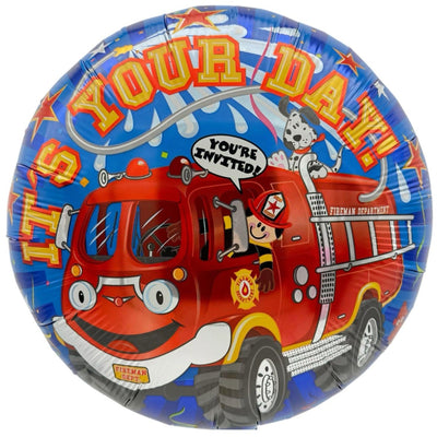 18" It's Your Day Fire Truck (100ct) - Premium Party Distribution