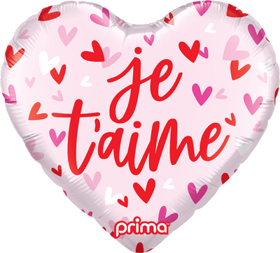 18" Je t'aime Confetti Hearts - Premium Party Distribution