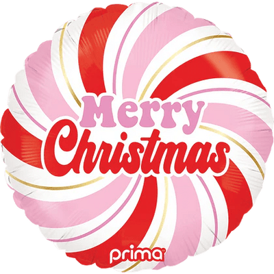18" Merry Christmas Pink & Red Swirl - Premium Party Distribution