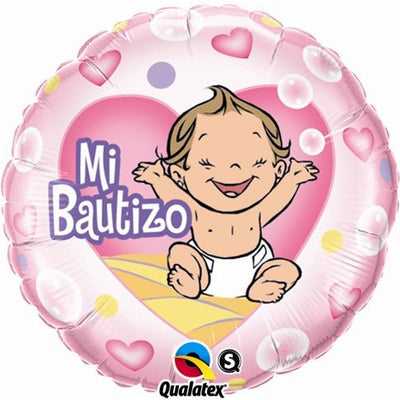 18" Mi Bautizo Pink Rosa (25ct) - Premium Party Distribution
