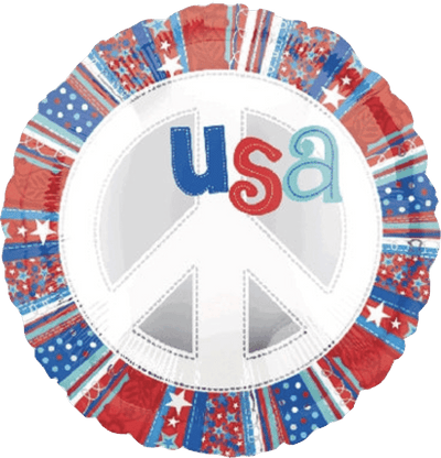 18" Peace Love USA (5ct) - Premium Party Distribution