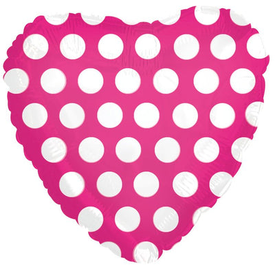 18" Pink Heart with Polka Dots - Premium Party Distribution