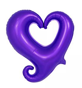 18" Purple Hook Heart Balloon (Pack of 3) - Winner Party - Premium Party Distribution