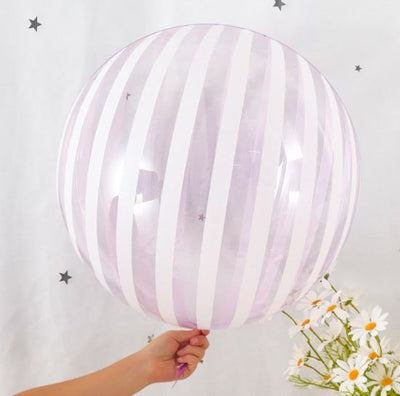 18" Purple Stripe BOBO Balloon - Premium Party Distribution