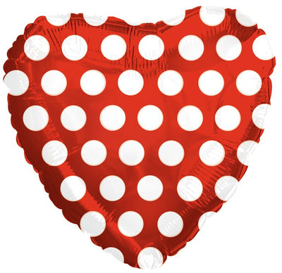 18" Red Heart with Polka Dots - Premium Party Distribution