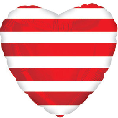18" Red Stripe Heart - Premium Party Distribution