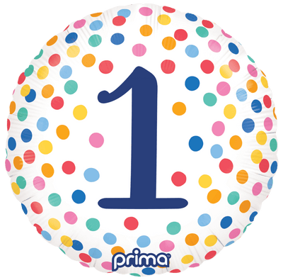 18” Round Happy Birthday Confetti Numbers 1 - 5 - Premium Party Distribution