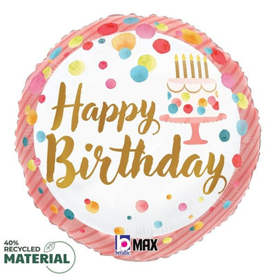 18" Satin Birthday Pink Party (2 sides) - Premium Party Distribution