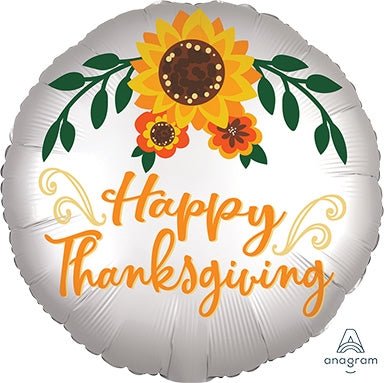 18" Satin Infused Happy Thanksgiving Floral (10ct) - Premium Party Distribution