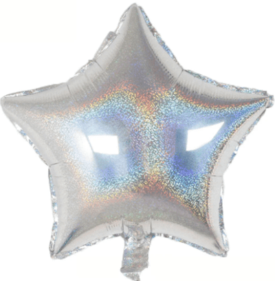 18" Silver Holographic Star (20ct) - Premium Party Distribution