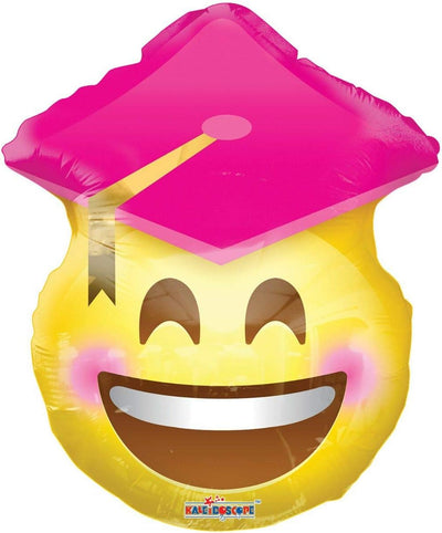 18" Smiley Grad Pink Cap (5ct) - Premium Party Distribution