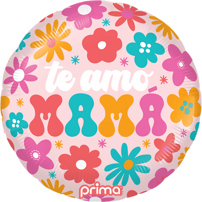18" Te Amo Mama Retro Flowers - Premium Party Distribution