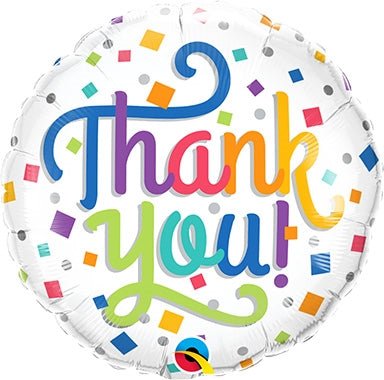 18" Thank You Colorful Confetti - Premium Party Distribution