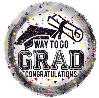 18" Way to Gon Grad Congratulations Foil Balloon Flat 100ct - ConverUSA - Premium Party Distribution
