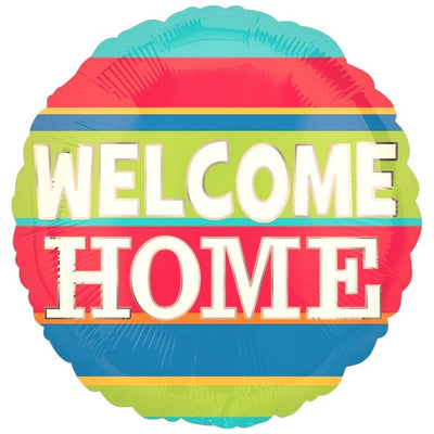 18" Welcome Home - Multicolor Stripes (50ct) - Premium Party Distribution