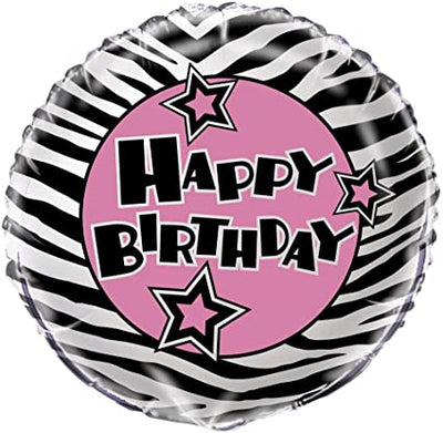 18" Zebra Passion Happy Birthday - Premium Party Distribution