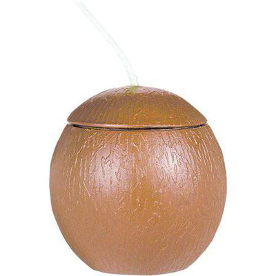 18oz Coconut Shaped Cup with Straw - Premium Party Distribution