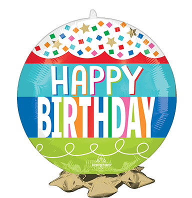 19" Frillz™ - Rainbow Birthday Wishes - Anagram - Premium Party Distribution