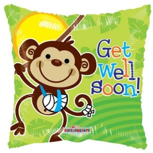 ConverUSA 18" Get Well Soon Monkey Balloon