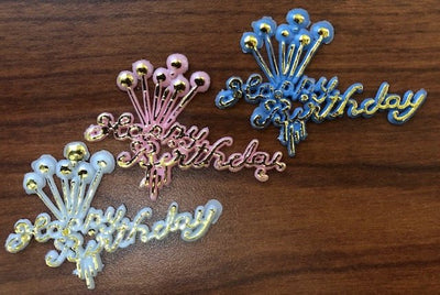1½in Flat Birthday Cupcake Decoration Ast'd Colors limited to stock on hand - Premium Party Distribution