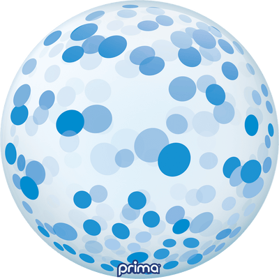 20” Blue Confetti Sphere - Premium Party Distribution