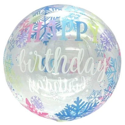 20" Clear Bobo - Birthday Snowflakes - Premium Party Distribution