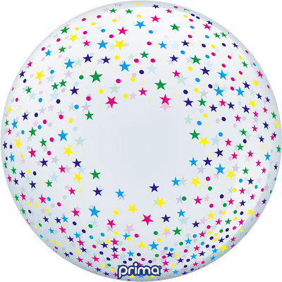 20” Colorful Confetti Stars Sphere - Premium Party Distribution